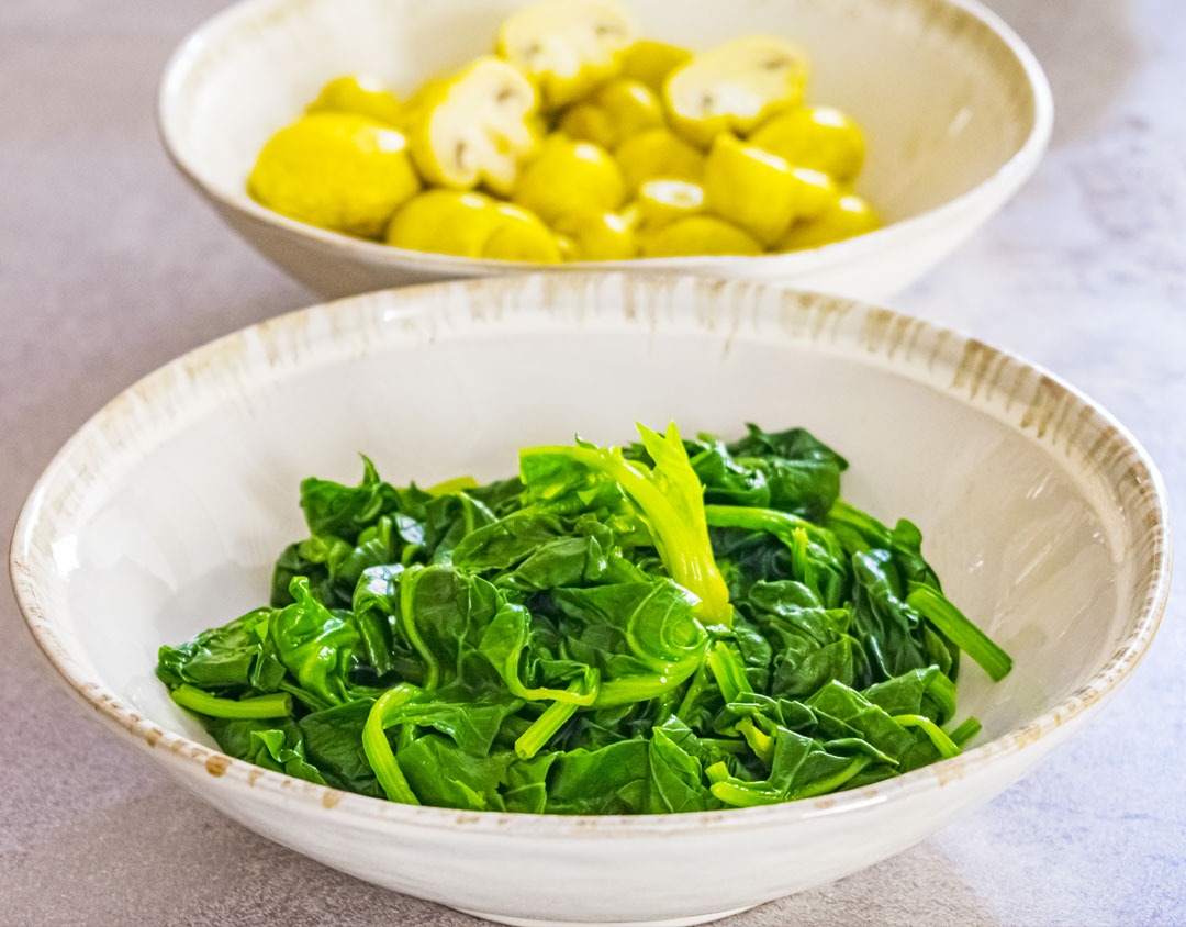 بلانچ قارچ و اسفناج