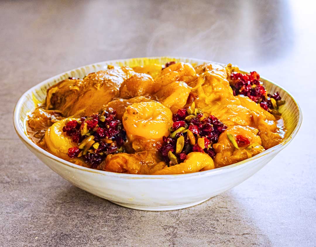 خورشت مرغ و الو